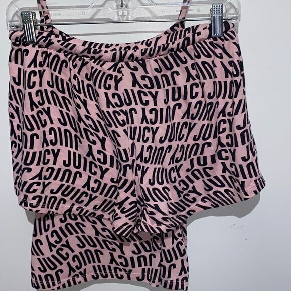 Juicy Couture Women's Pink Black 2 Piece Tank Top & Shorts Sleepwear Set Medium - Picture 6 of 9